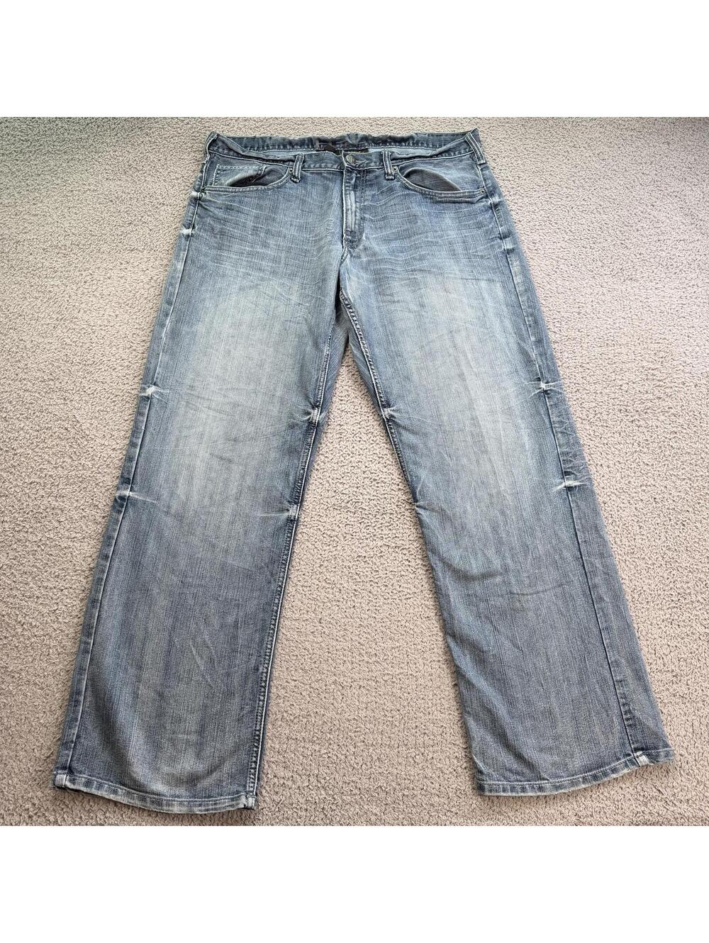 Y2K Relativity Loose Straight Light Wash Baggy Jeans 38 Wide Leg Skater Denim